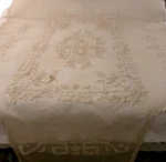 Antique French Net Lace Bedspread Lavished With Hand Applique 65X99 2 Of. Fixed Price $389.99.