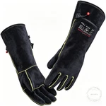 932 Leather Welding Gloves For Women Man Heat Resistant Fire Long Sleeve. Fixed Price $23.00.
