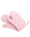 Oven Mitts, Premium Heat Resistant Kitchen Gloves Cotton & Polyester Pink. Fixed Price $17.84.