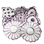 Vintage Crochet Potholder Set 8PC Purple Cream Handmade Trivet Hot Pad Mixed Lot. Fixed Price $19.75.