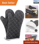 2-PIECE Set Flame Resistant Oven Mitts 425 Heat Safe, Soft Cotton Lining. Fixed Price $22.99.