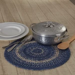 Vhc Brands Great Falls Blue Trivet Hot Pad For Pots Pans, 15", & White. Fixed Price $23.99.