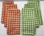 7 Design Imports Orange Green Check Cloth Dinner Napkins Set 20 Cotton Dii 543. Fixed Price $26.00.