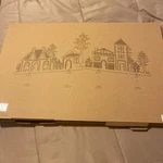 Crate & Barrel 2-PIECE Wood Laser Cut Village Set Original Box. Fixed Price $39.95.