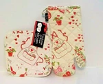 Two Lumps Of Sugar Oven Mitt And Hot Pad Set Hearty Garden Design New. Fixed Price $7.25.