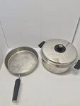 Vintage 1801 Revere Ware Copper Core 10" Skillet & Dutch Oven Set W/ Dome Lid. Fixed Price $39.99.