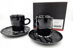 Genuine Mercedes Amg Porcelain Espresso Cup And Saucer Set Gloss Black By Kahla. Fixed Price $130.46.