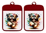 Shih Tzu Dog Puppy Kitchen Pot Holders Oven Mitts Hot Pads Linen Towel DZ452DPH. Fixed Price $16.99.