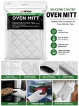 Winco Silicone Coated Oven Mitt OMS-17 White Quilted Cotton Non-stick. Fixed Price $5.99.