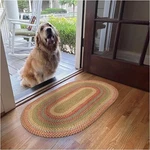 Homespice Azalea Premium Jute Braided Area Rug 20 X 30 Oval Red Tan Beige Mat. Fixed Price $37.76.
