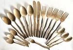 19 Pieces Vance Kitira Adirondack Twig Bronzeware Flatware Lot. Fixed Price $175.00.