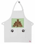 Chocolate Labrador Retrievers Family Two Pocket Bib Apron By Mary Badenhop. Fixed Price $29.95.