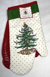 Avanti Linen Spode Oven Mitts (2) Christmas Tree Nwt. Fixed Price $24.99.