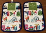 Kate Spade Cookbook Kitchen Pot Holder Set Of 2 Multicolor Blue White Nwt. Fixed Price $14.99.