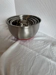Bon Appetit 5PC Stainless Steel Nesting Mixing Bowls Set Non-slip Red Silicone. Fixed Price $22.00.