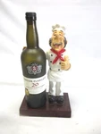 Bistro French Chef Wine Bottle Holder, Cast Resin, 12" Tall. Fixed Price $9.99.