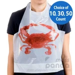 Royal Disposable Adult Size Poly Crab Bibs With Tie, Lightweight High Quality. Fixed Price $7.95.