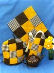 Tea Cosy, Placemat & Oven Mitt Patterns In Easy Patchwork. Fixed Price $6.95.
