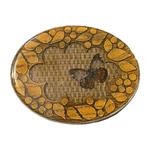 Vintage Oval Shaped Lucite Butterfly Counter Trivet 8X6. Fixed Price $15.39.