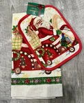 Christmas Pot Holder & Kitchen Towel Set Santa Holiday New With Tags. Fixed Price $11.99.