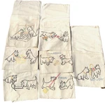 Vintage 7 Days Of The Week Embroidered Kitchen Dish Tea Towels - Dogs. Fixed Price $19.99.