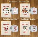 Personalised Christmas Tea Towel And Oven Cloth Gift Set Mum Nan Sister Wife. Fixed Price $25.05.
