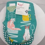 Everyday Living Grabber Mitt Cats Kitchen Oven Pot Holder Silicone Grip Teal. Fixed Price $15.75.