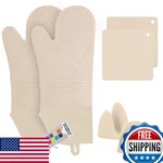Mtzrfll Silicone Oven Mitts Set 2 Extra Long, Heat Resistant, Non-slip Gloves. Fixed Price $29.14.