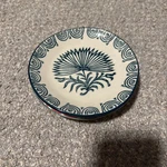 Creative Co-op Hand-painted Stoneware Side Plate With Blue Floral Design.. Fixed Price $36.00.