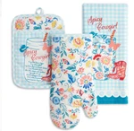 Pioneer Woman Kitchen Towel Oven Mitt Potholder Spicy Cowgirl Set Of 3 Recipe. Fixed Price $10.90.