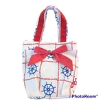 Jessie Steele Out Sea Shopping Tote Bag Red White Blue 100% Cotton Pvc Lining. Fixed Price $9.00.