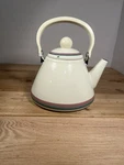 Tea Kettle Pot Linear Pfaltzgraff Striped Enameled Metal Mcm Kitchen Vintage. Fixed Price $11.25.