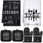 6 Farmhouse Oven Mitts And Pot Holders Sets Kitchen Towels Absorben.... Fixed Price $25.71.