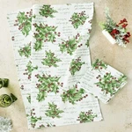 April Cornell Holly Song Christmas Tea Towel Set Of 2 Ecru Green Red. Fixed Price $24.00.
