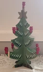 Vintage Swedish Wooden Christmas Tree Candle Holder Painted Folk Art 13.5. Fixed Price $39.99.