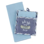 Lake Life Is The For Me Kitchen Hand Towel & Potholder Gift Set. Fixed Price $19.95.