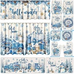 13 Pcs Winter Kitchen Sets With Towels Non Slip Mats Curtains Valance.... Fixed Price $50.89.