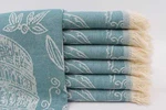 New Home Tea Towel, Pink 1 20X28 Inches, Italian Symbols Patterned. Fixed Price $8.80.