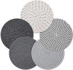 7 Inch Trivets Set Of 5 Heat Resistant Hot Pads Cotton Pot Holders Gray. Fixed Price $11.20.