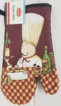 Printed Kitchen Large Oven MITT(12') Fat Chef With Wine Tray,black Back,all Pure. Fixed Price $8.99.