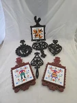 Vintage Cast Iron Trivet Home Decor Wall Hangings Ornate Floral Scroll Set Of 7. Fixed Price $34.99.