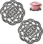 Hningbuyox 2 Pack Cast Iron Trivet, Heavy Duty Metal Trivets For Hot Pots And. Fixed Price $26.12.