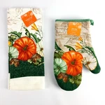 (set Of 2) Kitchen Towel & Oven Mitt Painted Pumkins Autumn Fall Owned New. Fixed Price $11.87.