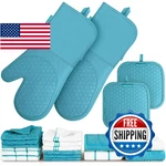 Silicone Oven Mitts Pot Holder KITCHEN-TOWELS100% Cotton Dish For. Fixed Price $60.78.