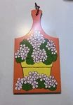 Vintage Rare Geraniums Cutting Board, 70S Kitsch Htf Orange Green Yellow. Fixed Price $15.99.