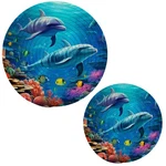 Naanle Ocean Swimming Couple Dolphins Coral Reef Fishes Cotton Woven. Fixed Price $24.53.
