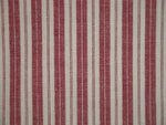 Red And Cream Homespun Ticking Fabric Primitive Stripe Cotton. Fixed Price $19.95.