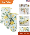 Lemon Whimsy Oven Mitt 2-PACK Set, Yellow, 7"X13". Fixed Price $29.92.