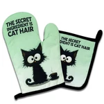 Nahmakne Cute Black Cat Oven Mitts And Pot Holders Set Of 7 X 10.5 In, Green. Fixed Price $22.02.
