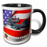 3DROSE 61135 4 "united States Air Force" Two Tone Black Mug, 11OZ,MULTICOLOR. Fixed Price $11.97.